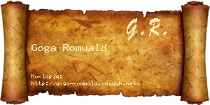Goga Romuald névjegykártya
